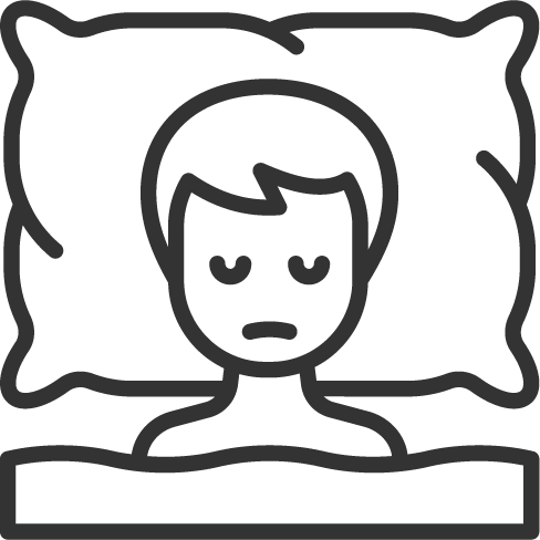 Illustration of a person resting in bed